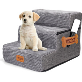 Сходинки для собак Nobleza – 5 сходинок, пандус для тварин, килимок для видалення ворсу, сходи для котів та собак до ліжка/дивану