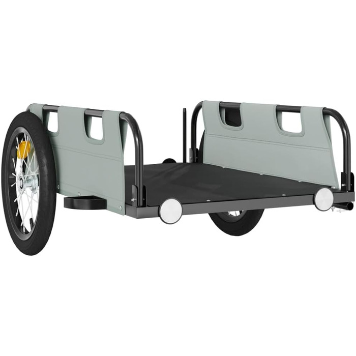 Причіп для велосипеда для собак, сірий, з оксфордської тканини та металу. Зручний для транспортування, легко монтується.