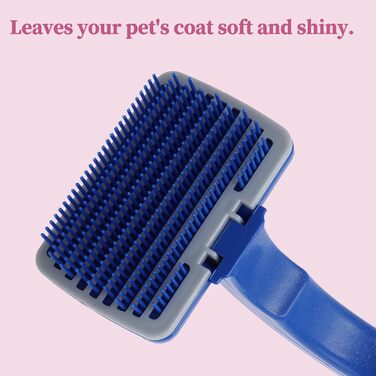 Щітка для собак та котів, грумінг для тварин, щітка для довгошерстих тварин, вичіска для собак та котів, 20x12 см, блакитна