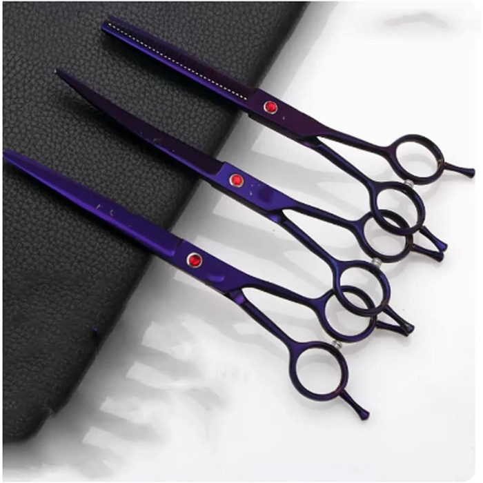 Набір ножиць для грумінгу собак: прямі, витончені та зігнуті, нержавіюча сталь