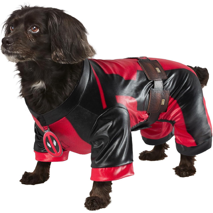 Костюм Deadpool Dogpool для собак Rubie's, розмір L, червоно-чорний