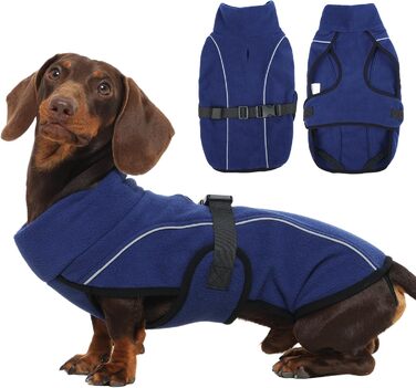 Тепла зимова куртка для собак Dacke Hundemante, XS, темно-синій: надійна захист та видимість