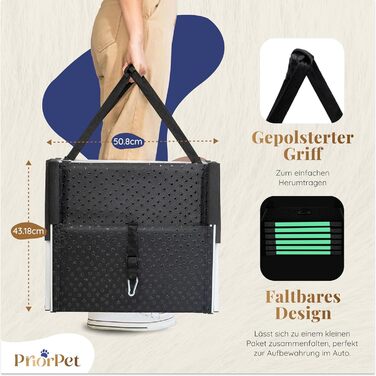 Сходинки для собак у машину – складні, широкі, для великих собак, 4 сходинки, до 105 кг, світяться в темряві, захист суглобів