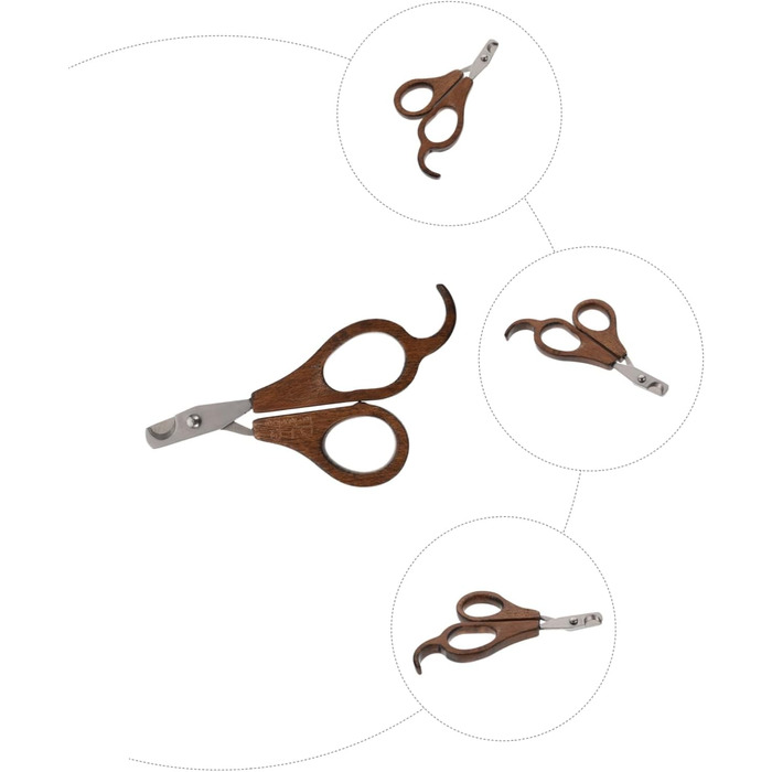 Набір з 3 шт. ножиці для стрижки кігтів домашнім тваринам BESPORTBLE - для собак, котів, дерев'яні, коричневі