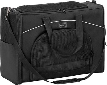 Транспортна сумка для собак та котів Petsfit 55x40x23, авіаперельоти, авто, поїзд | Чорний колір