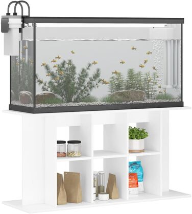 Акваріумна тумба LAPOOH біла 120x40x60 см, деревостружкова плита, підставка під акваріум, шафа для акваріума