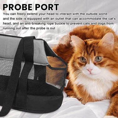 Транспортна сумка для котів та собак до 5 кг: дихаюча переноска з пряжкою, портативна сумка для маленьких тварин, чорна