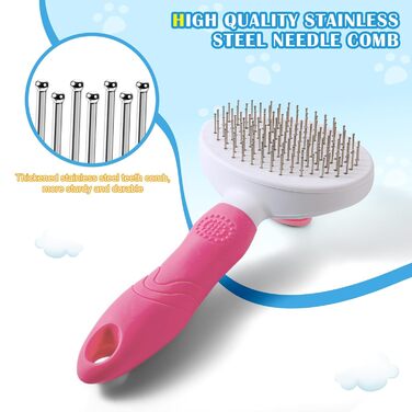 Бурштук для тварин: для котів та собак, видаляє підшерсток, самоочищується, рожевий