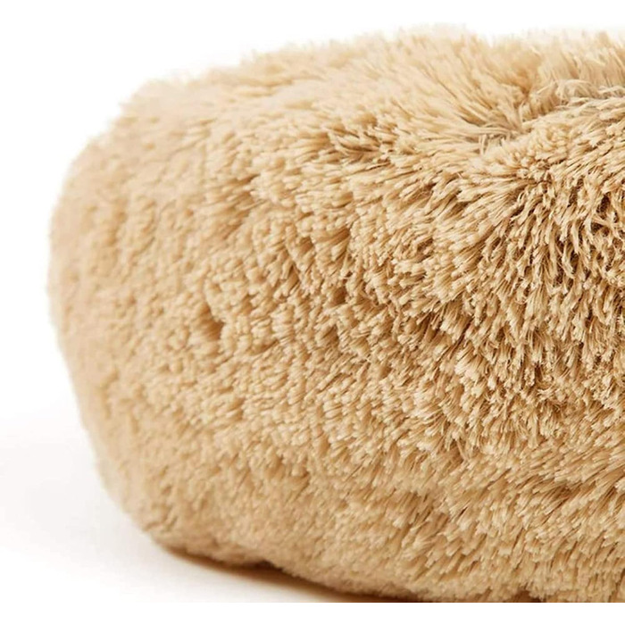 М'яке ліжко для собак та котів у вигляді пончика, 80 см, Бежеве