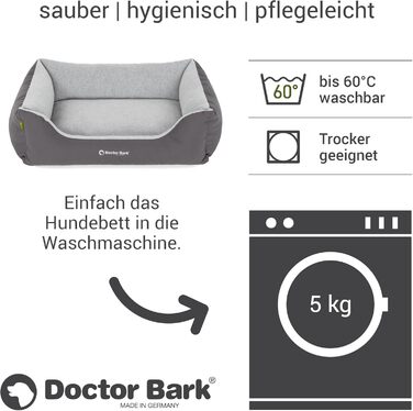 Ліжко для собак Doctor Bark - м'яке та пухнасте для середніх собак. Легко миється, міцне, затишне. Виготовлено в Німеччині, GreenLabel