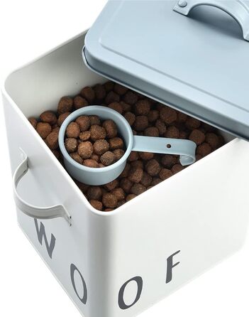 Миска для корму тварин Zeller 'Woof', метал, білий/блакитний, 23.4 x 16.2 x 23.2/25.8 см