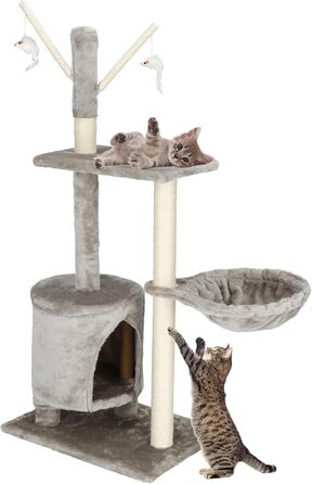 SPRINGOS Дряпка для котів, іграшка-мишка, лежанка, 108 см