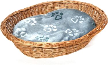 Корзина для собак Tigana з плетінням з лози, з подушкою, 70 см, натуральний колір