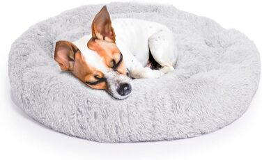 М'яке ліжко для собак Ceddie - кругленьке гніздечко для сну | діаметр 100 см, сірий світлий