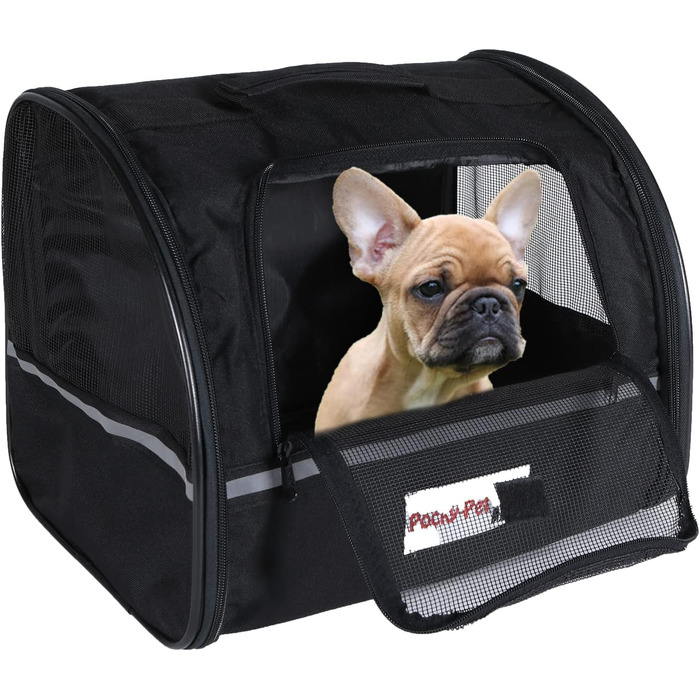 Транспортна сумка для собак H4L чорна 38x28x30 см - переноска, переносна сумка, бокс для собак