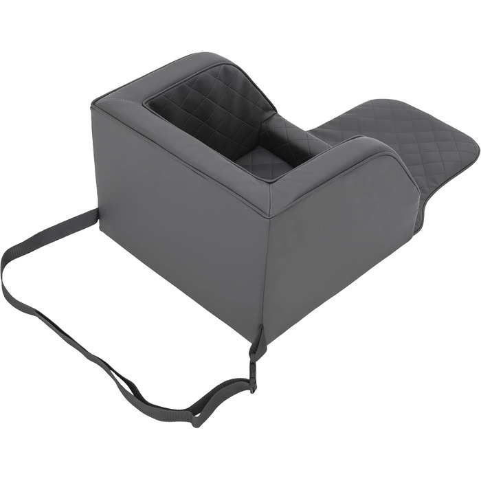 Автомобільний лежак для собак, переноска для собак, лежанка для собак, переноски для собак, заднє сидіння, ковдра для собак, корзина для собак, лежанка для котів, для маленьких собак (46x46x31 см), штучна шкіра (графіт)