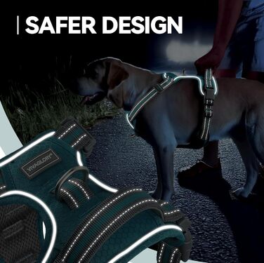 Шлейка для собак VIVAGLORY Easewalk, анти-тягнуча, для дресирування та прогулянок, з ручкою, витримана, для цуценят та собак, S (пір'я, обхват грудної клітки: 36-61 см)