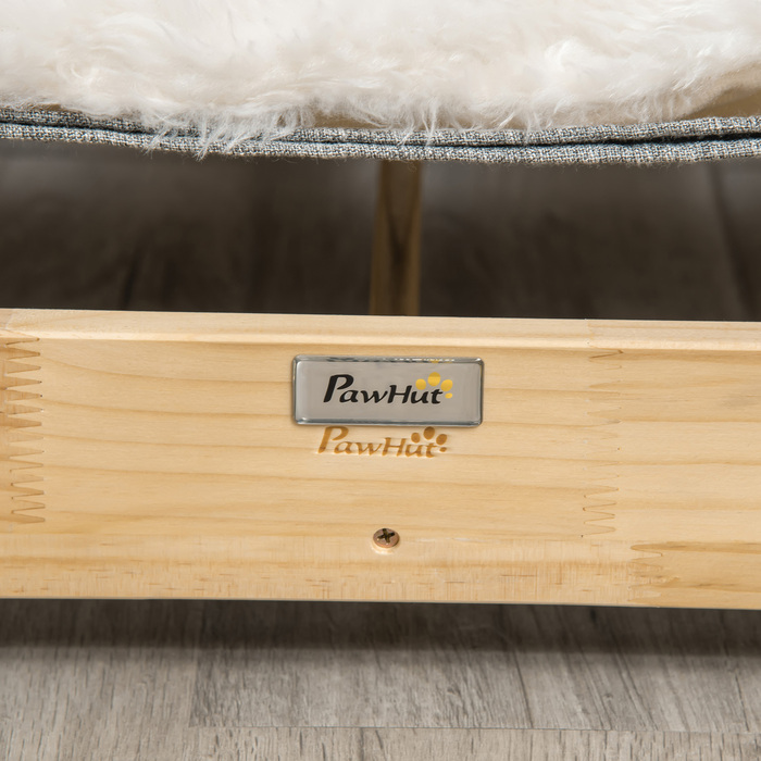 Гамак PawHut Cat Bed з каркасом для кішок 68x43x20см Підняте котяче гніздо з м'якою сосновою подушкою