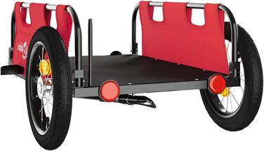 Причіп для велосипеда ARKEM, червоний, з тканиною Oxford та сталевим з'єднувачем. Причіп для велосипеда, кошик для собак