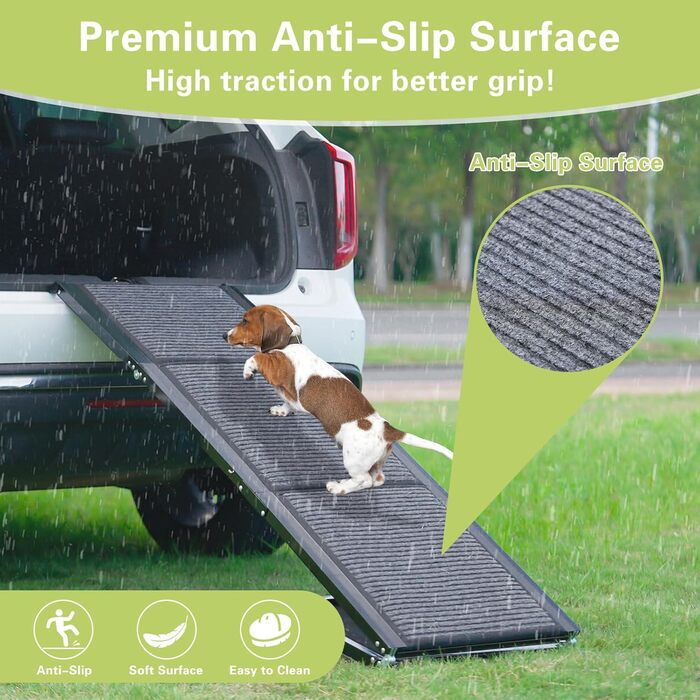Рампа для собак у машину, 180 см, розкладна, протиковзка. Підходить для авто, вантажівок та SUV. Ширина 50 см. Максимальне навантаження: 110 кг