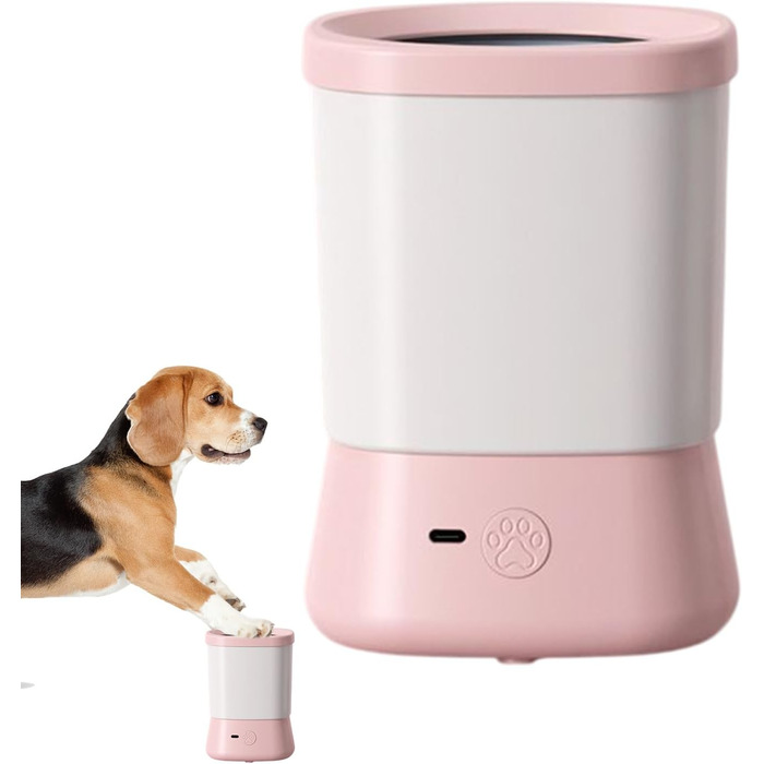 Очисник лап для собак Yulokdwi | Портативний пристрій для чищення лап | Вологостійкий аксесуар для догляду за лапами для дому, подорожей, кемпінгу, походів та прогулянок (Рожевий)