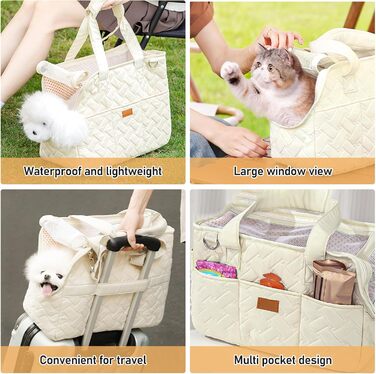 Транспортна сумка для собак та котів до 5 кг – переноска для маленьких тварин, складна, дихаюча, з ременем безпеки, ідеальна для прогулянок, подорожей та авто (35x25x15,5 см)