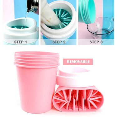 Очисник лап для собак Elinala, щітка для миття лап тварин, знімна масажна щітка для собак та котів, для очищення від бруду та багнюки (блакитний)