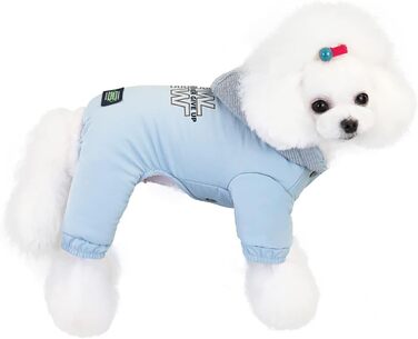 Зимовий теплий комбінезон для собак - водонепроникний, вітростійкий, для маленьких собак та котів (S, світло-блакитний)