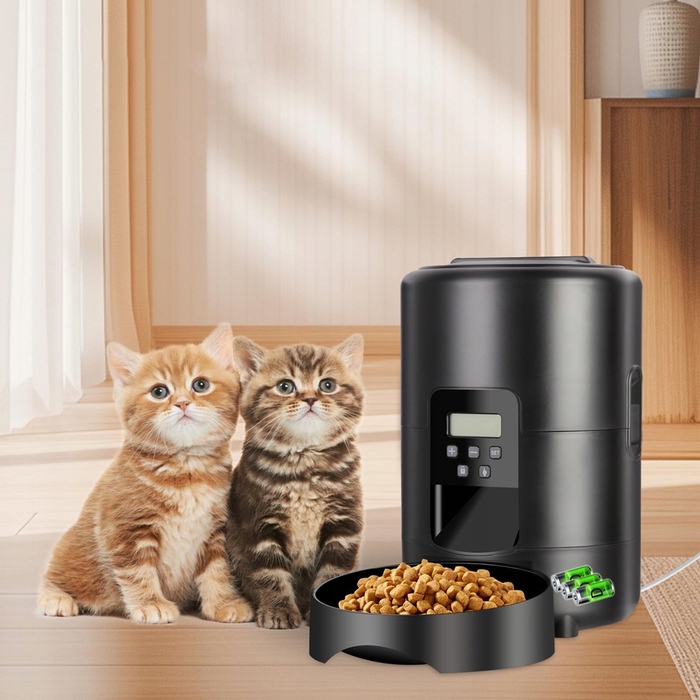 Автоматичний годувальник для собак та котів з таймером та можливістю налаштування 1-4 порцій, 2 л