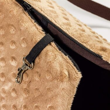 Сумка-переноска для собак та котів, бежева (Minky), M, до 10 кг, розмір 38x28x28 см