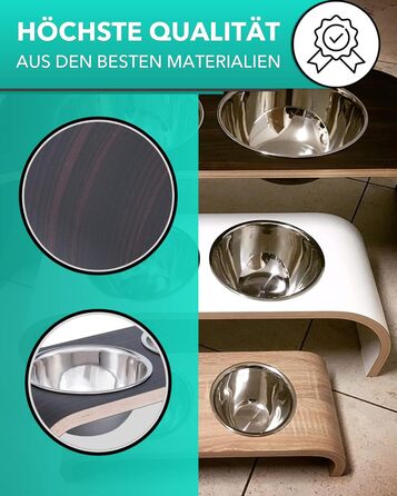Набір мисок для собак ilaCasa Hundenapf - 2 шт., підняті, для корму та води, Makassar