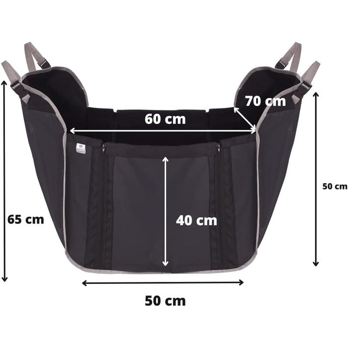 Накидка на сидіння автомобіля для собак - чорна, водовідштовхувальна, антиковзаюча, захист від бруду та подряпин, для собак середніх та маленьких порід, цуценят