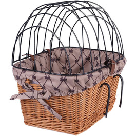 Ретро кошик для велосипеда з кришкою, плетіння з лози, переноска для тварин з підкладкою з тканини