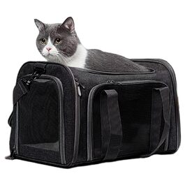 Складана переноска для собак Small - чорна | Підходить для котів та собак середніх та малих порід