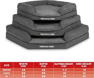 Ортопедичне ліжко для собак з memory foam, водонепроникне, кутове, середнього розміру, чорний плюш, для собак з артритом та дисплазією кульшових суглобів, терапевтичне та підтримуюче