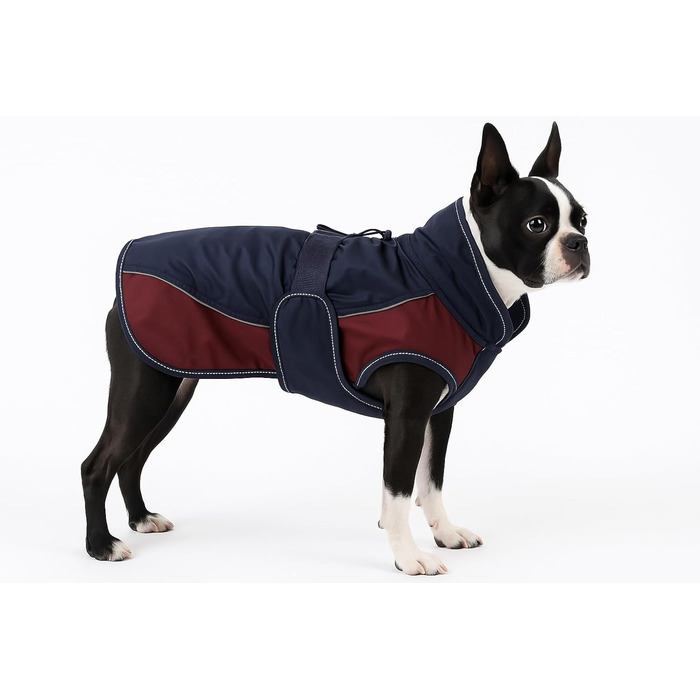 Зимовий одяг для собак Flamingo Hundemantel – Eiberg Kaki & Dunkelblau – 40 см – теплий, модний, з поліестеру, дихаючий, водовідштовхуючий, з PU-покриттям, з животом-ремнем, з отвором для повідка, світловідбиваючий – Kaki & Dunkelblau (Dunkelblau, S)