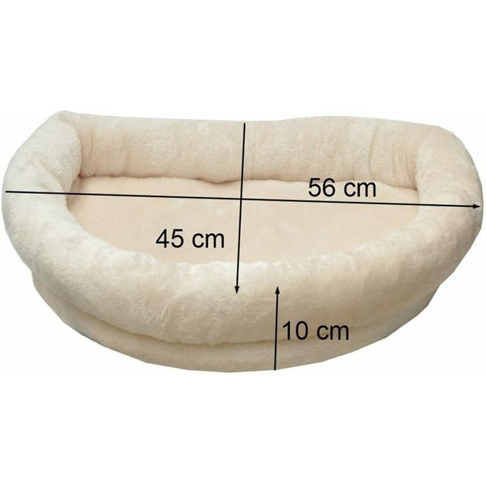 Підвіконна лежанка для котів Nanook Top, велика, з плюшевим бортиком, 60x45x10 см, бежева