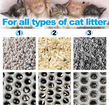 Килимок для котячого туалету 90x60 см, двошаровий, нековзний, з дизайном стільових сот, EVA матеріал, сірий