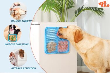 Килимок для собак великих порід VEEVAO XL, 30,5 x 25,4 см, силікон харчового класу, з присосками, для заспокоєння, блакитний