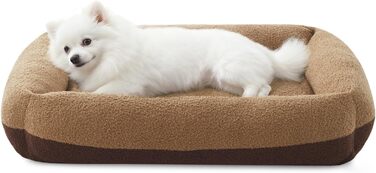 Крісло-лежанка для собак великих порід, XXL, коричневе, знімний чохол, неслизьке, з підголовником, 106x76x20 см