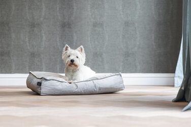 Подушка для собак Lotte Nalino, велюр, сіра, 70x55x15 см