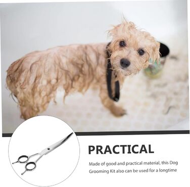 Професійна ножиця для собак та котів з ергономічною ручкою. Високоякісна сталь, безпечна та зручна для грумінгу.