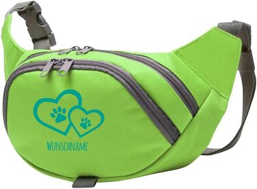 Персоналізована сумка для ласощів для собак з іменами та декором | Сумка для дресирування собак (Зелений/Блакитний)