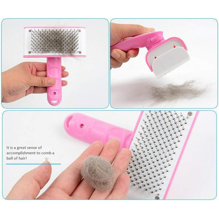 Гребінець для собак Slicker від green: самоочищується, для довгої та середньої шерсті