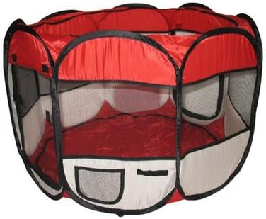 Клітка-загон для кроликів та морських свинок BUNNY BUSINESS, розкладний, тканинна, рожева/блакитна