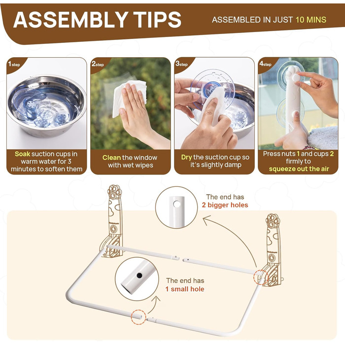 Кішка гамак на вікно MEWOOFUN - 54x30см, сірий, M. Міцний гамак для котів, витримує до 18 кг