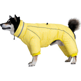 Зимовий теплий накид для собак з отвором для повірця, вітрозахисний, для маленьких, середніх та великих собак (C804, жовтий, L)