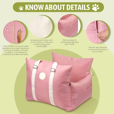 Автокрісло для тварин Booster: безпечне та зручне автоліжко для собак та котів середніх розмірів (2 шт., Fichte, Medium)