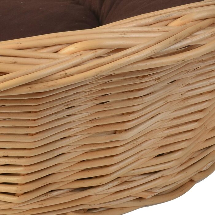 Корзина для собак Weidenprofi з подушкою, плетені корзини для тварин з лози, розмір вибирається (ДxШxВ): 62 x 43 x 12-22 см, 72 x 51 x 14-24 см, 82 x 61 x 16-26 см