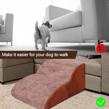 Сходинки для собак Galatée: 2-ярусні, з антиковзким покриттям, з м'якого пінополіуретану, для ліжка, дивана та авто, знімний чохол (сірий)